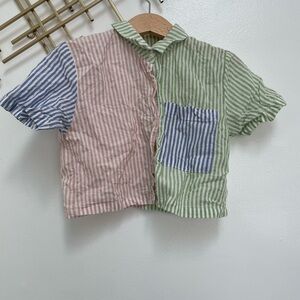 Zara Striped Kids Shirt - Green, Blue, Pink